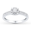 Thumbnail Image 0 of Diamond Promise Ring 1/4 ct tw Round/Baguette 10K White Gold