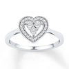 Thumbnail Image 0 of Heart Promise Ring 1/10 ct tw Diamonds 10K White Gold
