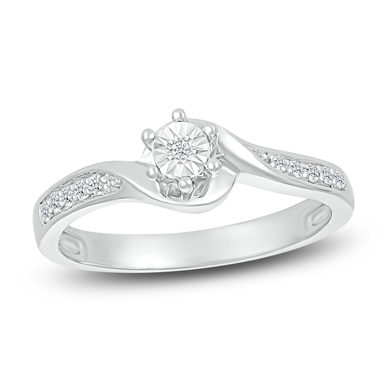 Diamond Promise Ring 1/15 ct tw Round Sterling Silver