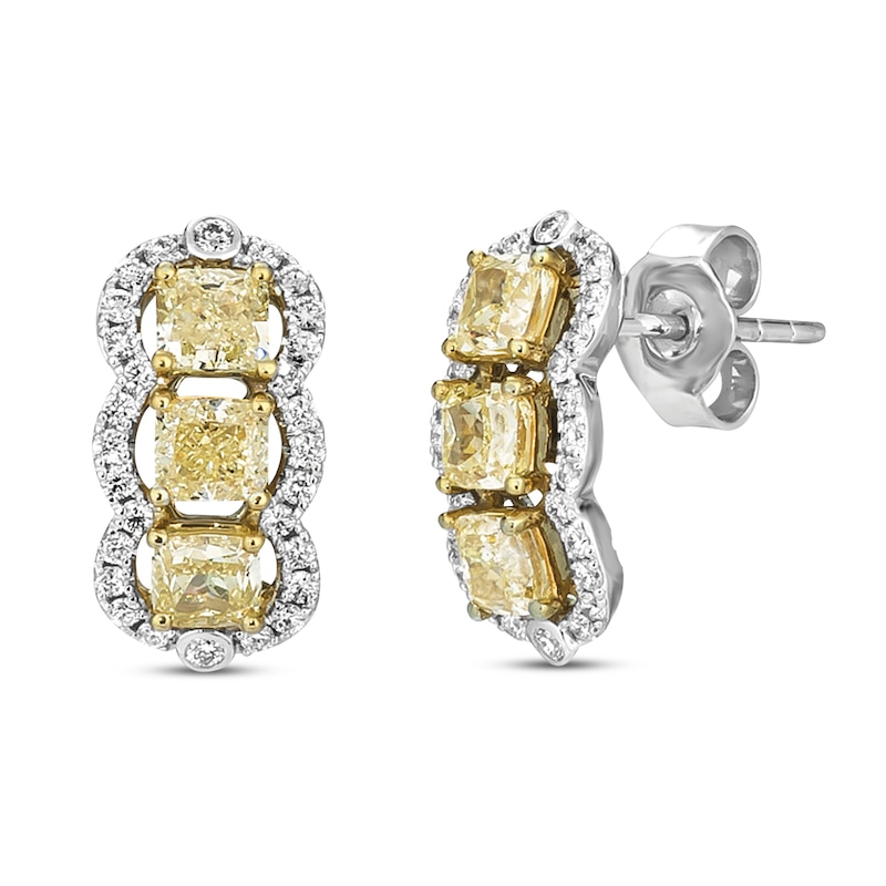 Le Vian Sunny Yellow Diamond Earrings 1 5/8 ct tw 14K White Gold