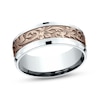 Thumbnail Image 0 of Scroll Wedding Band 14K Two-Tone Gold 8mm