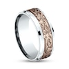 Thumbnail Image 1 of Scroll Wedding Band 14K Two-Tone Gold 8mm