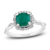 Thumbnail Image 0 of Natural Emerald Engagement Ring 1/5 ct tw Diamonds 14K White Gold