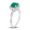 Thumbnail Image 1 of Natural Emerald Engagement Ring 1/5 ct tw Diamonds 14K White Gold