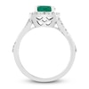 Thumbnail Image 2 of Natural Emerald Engagement Ring 1/5 ct tw Diamonds 14K White Gold