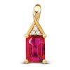 Thumbnail Image 0 of Natural Ruby Pendant Charm Diamond Accents 14K Yellow Gold