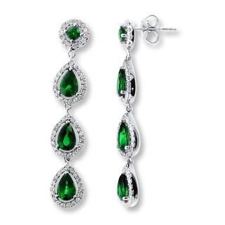 Natural Emerald Earrings 7 8 Ct Tw Diamonds 14k White Gold Jared Natural Emerald Earrings 7 8 Ct Tw Diamonds 14k White Gold Jared