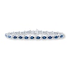 Thumbnail Image 0 of Lab-Created Sapphire Bracelet Diamond Accents Sterling Silver