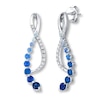 Thumbnail Image 0 of Le Vian Natural Blue Sapphire Denim Ombre Earrings 1/6 ct tw Diamonds 14K Vanilla Gold