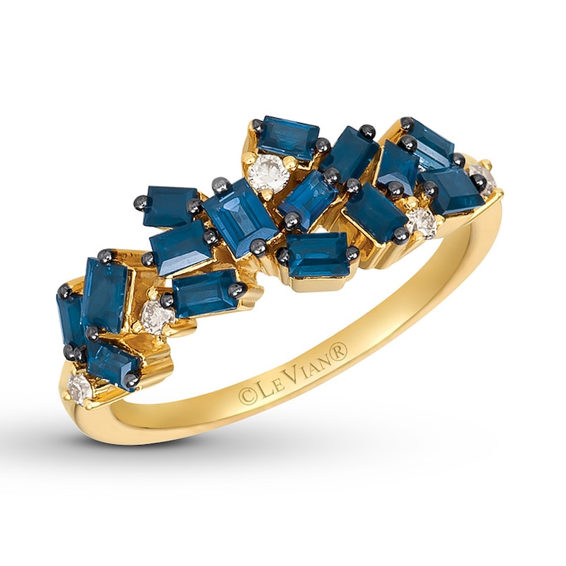 Le Vian Natural Sapphire Ring 1/10 ct tw Diamonds 14K Honey Gold