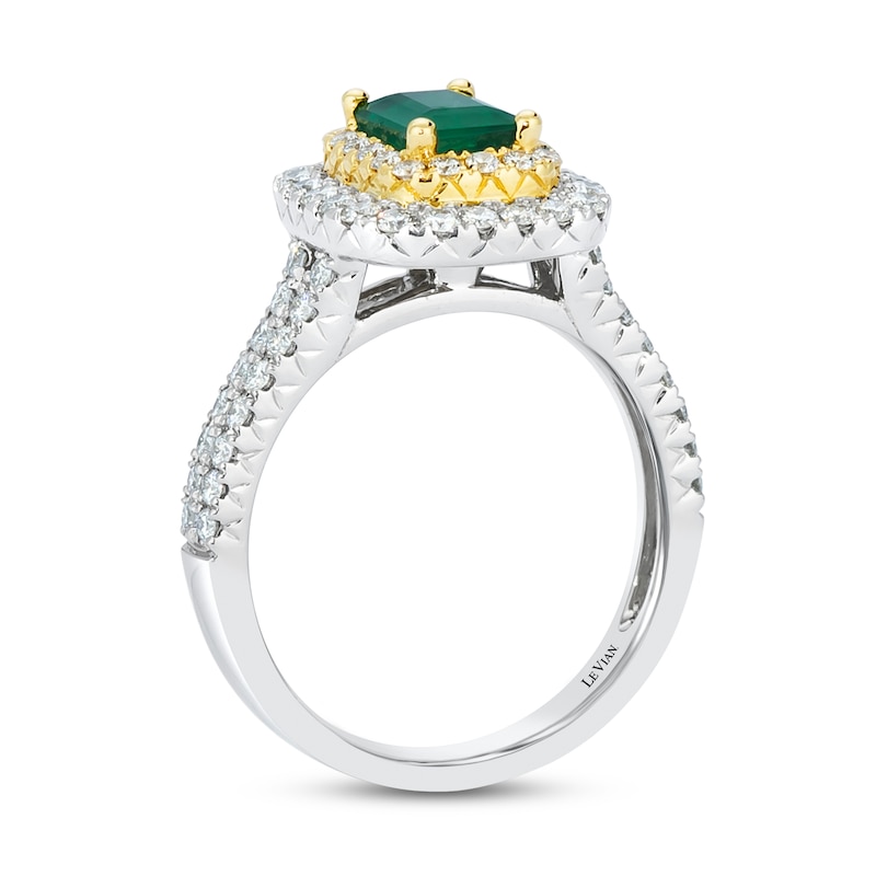 Le Vian Natural Emerald Ring 7/8 ct tw Diamonds Platinum/18K Honey Gold