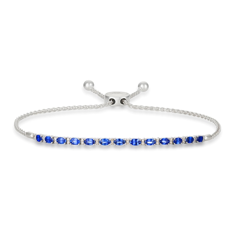Le Vian Natural Blue Sapphire Bolo Bracelet 1/5 ct tw Diamonds 14K Vanilla Gold
