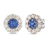 Thumbnail Image 0 of Le Vian Natural Blue Sapphire Stud Earrings 7/8 ct tw Diamonds 14K Vanilla Gold