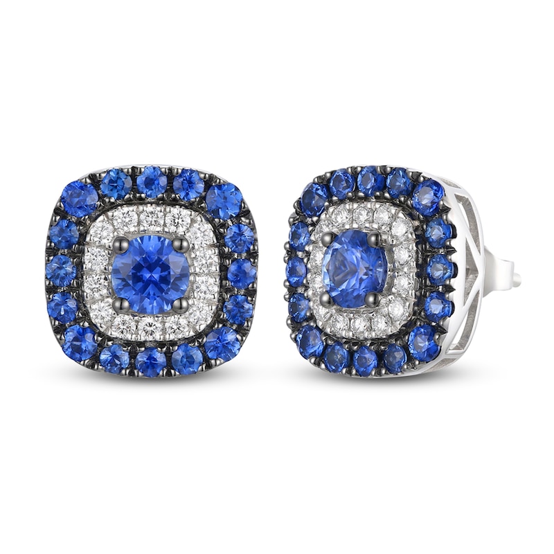 Le Vian Natural Blue Sapphire Earrings 1/3 ct tw Diamonds Platinum