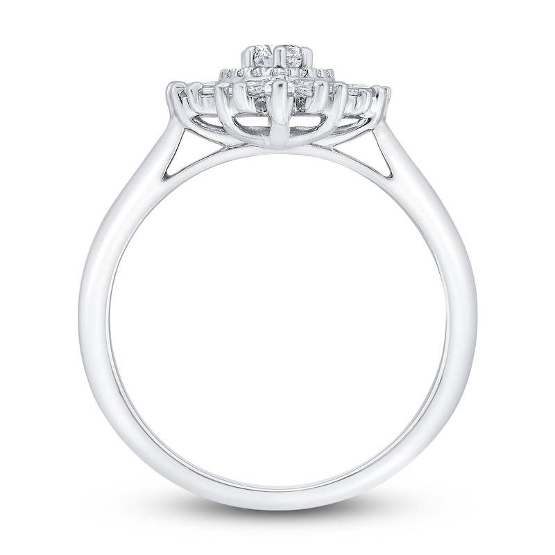 Diamond Engagement Ring 3/4 ct tw Marquise 14K White Gold
