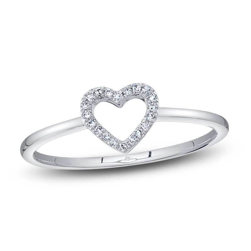 Shy Creation Diamond Accent Heart Ring Round 14K White Gold SC22005658