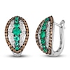 Thumbnail Image 0 of Le Vian Natural Emerald Hoop Earrings 3/4 ct tw Diamonds 14K Vanilla Gold
