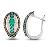 Thumbnail Image 1 of Le Vian Natural Emerald Hoop Earrings 3/4 ct tw Diamonds 14K Vanilla Gold