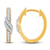 Thumbnail Image 1 of Diamond Wrap Hoop Earrings 1/4 ct tw Round 14K Yellow Gold