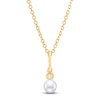 Thumbnail Image 0 of Children's Freshwater Cultured Pearl & Diamond Necklace 14K Yellow Gold