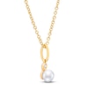 Thumbnail Image 1 of Children's Freshwater Cultured Pearl & Diamond Necklace 14K Yellow Gold
