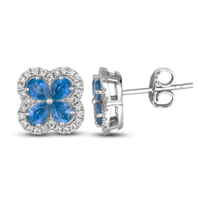 Le Vian Natural Blue Sapphire & Diamond Earrings 1/4 ct tw Platinum