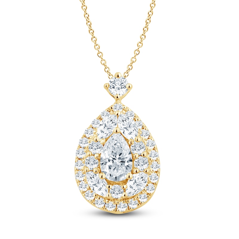 Pnina Tornai Pear, Round & Marquise-Cut Diamond Pendant Necklace 5/8 ct tw 14K Yellow Gold