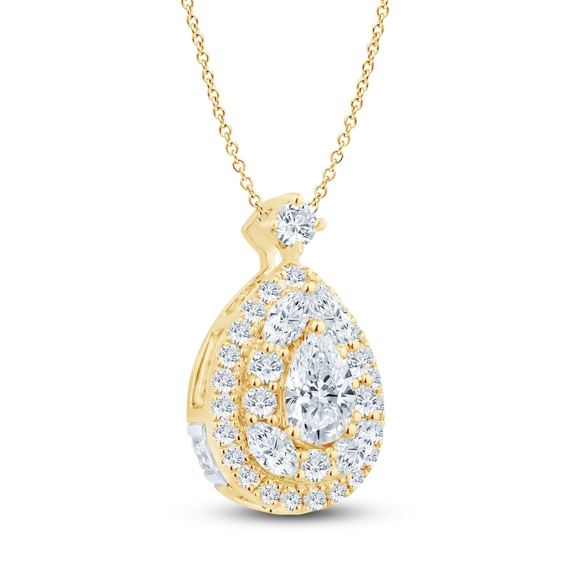 Pnina Tornai Pear, Round & Marquise-Cut Diamond Pendant Necklace 5/8 ct tw 14K Yellow Gold