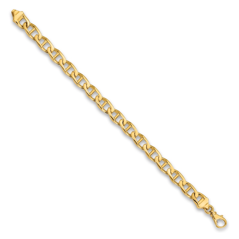 Men's Solid Anchor Link Bracelet 14K Yellow Gold 9.0mm