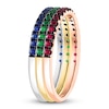 Thumbnail Image 1 of LALI Jewels Natural Emerald, Ruby & Blue Sapphire 3-Piece Ring 14K Tri-Tone Gold