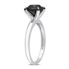 Thumbnail Image 1 of Black Diamond Solitaire Engagement Ring 2 ct tw Round-cut 14K White Gold