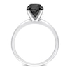 Thumbnail Image 2 of Black Diamond Solitaire Engagement Ring 2 ct tw Round-cut 14K White Gold