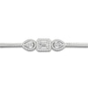 Thumbnail Image 1 of Diamond Bangle Bracelet 1 ct tw Emerald/Pear/Round 14K White Gold
