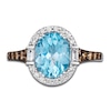 Thumbnail Image 1 of Le Vian Natural Blue Topaz Pendant Ring 1/2 ct tw Diamonds 14K Vanilla Gold