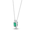 Thumbnail Image 1 of Natural Emerald & Diamond Pendant Necklace 1/20 ct tw 14K White Gold