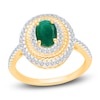Thumbnail Image 0 of Kallati Oval-Cut Natural Emerald & Diamond Ring 1/3 ct tw 14K Yellow Gold