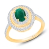 Thumbnail Image 1 of Kallati Oval-Cut Natural Emerald & Diamond Ring 1/3 ct tw 14K Yellow Gold