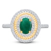 Thumbnail Image 2 of Kallati Oval-Cut Natural Emerald & Diamond Ring 1/3 ct tw 14K Yellow Gold