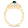 Thumbnail Image 3 of Kallati Oval-Cut Natural Emerald & Diamond Ring 1/3 ct tw 14K Yellow Gold