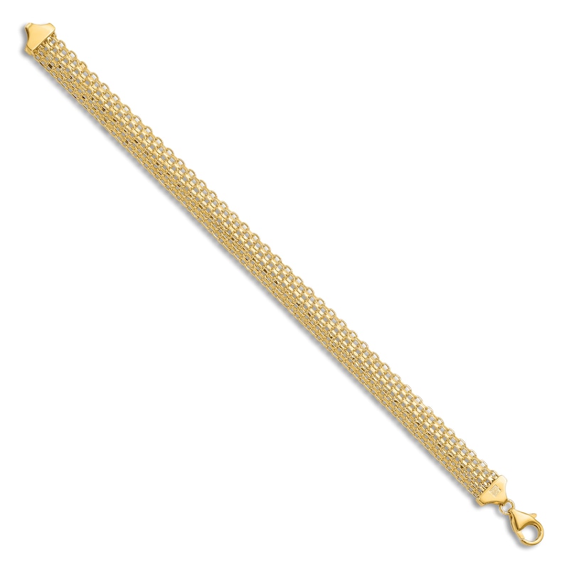 High-Polish Bismark Chain Bracelet 14K Yellow Gold 7.5"