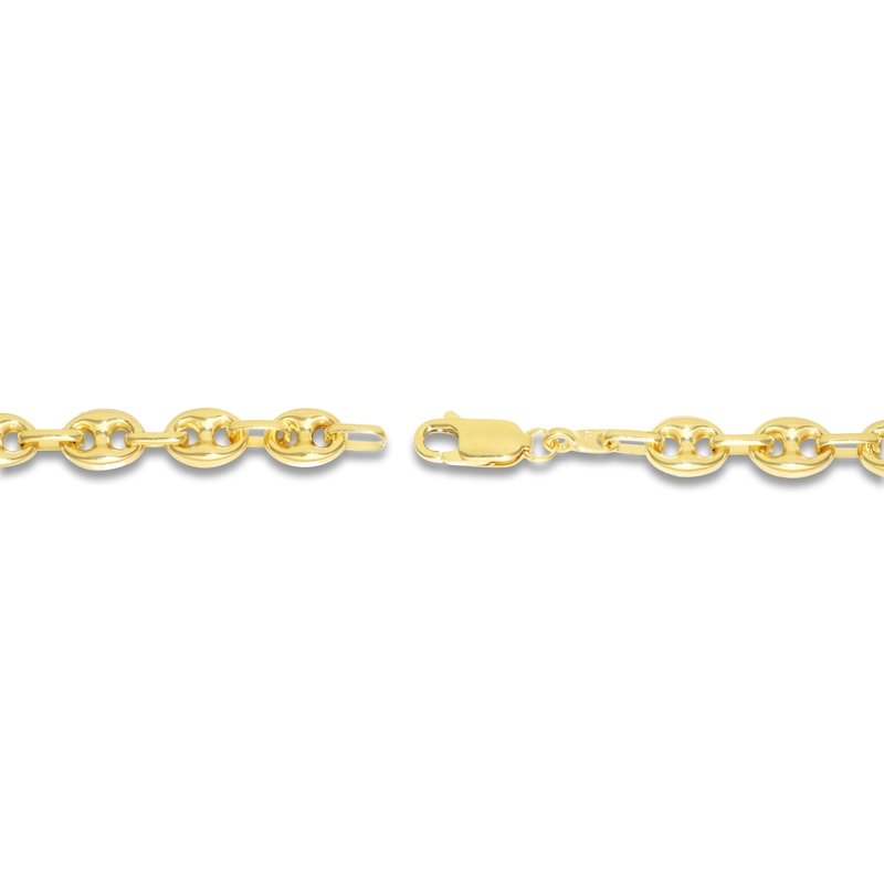 Italia D'Oro Puffy Hollow Mariner Link Necklace 14K Yellow Gold 20"