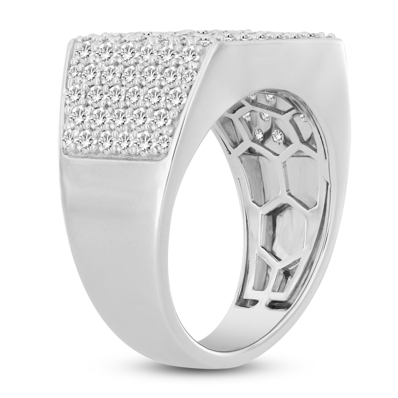 Men's Lab-Created Diamond Ring 2-3/4 ct tw Round 14K White Gold