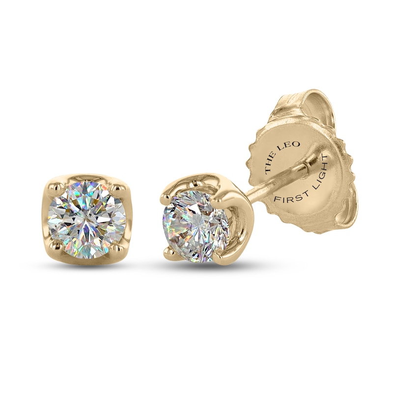 THE LEO First Light Diamond Solitaire Earrings 3/4 ct tw 14K Yellow Gold (I1/I)