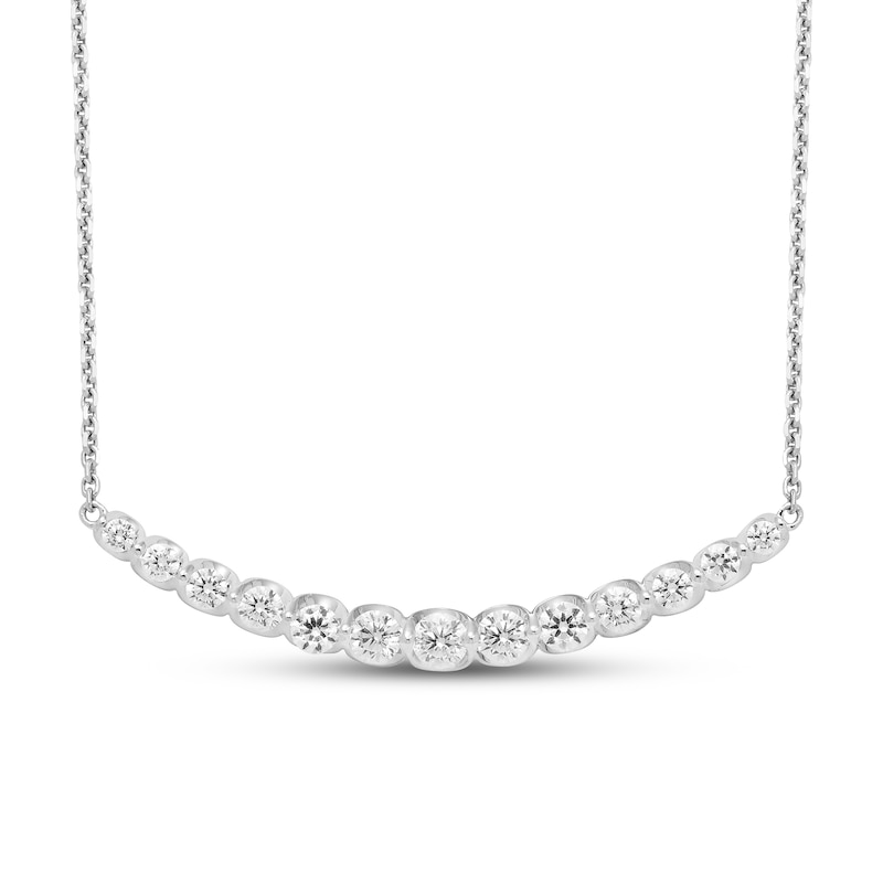 Diamond Necklace 1-3/8 ct tw Round 18K White Gold