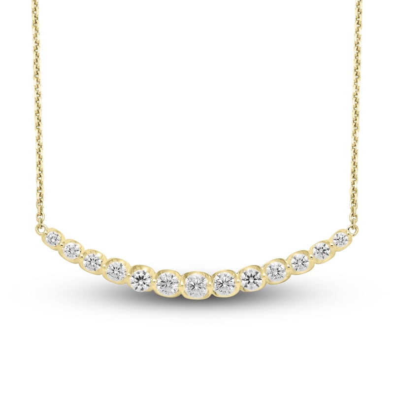 Diamond Necklace 1-3/8 ct tw Round 18K Yellow Gold