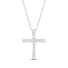 Thumbnail Image 0 of THE LEO First Light Diamond Cross Necklace 1/2 carat Round 14K White Gold
