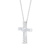 Thumbnail Image 1 of THE LEO First Light Diamond Cross Necklace 1/2 carat Round 14K White Gold