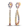 Thumbnail Image 0 of Kallati Round-Cut Natural Multi-Sapphire Earrings 1/8 ct tw Diamonds 14K Yellow Gold