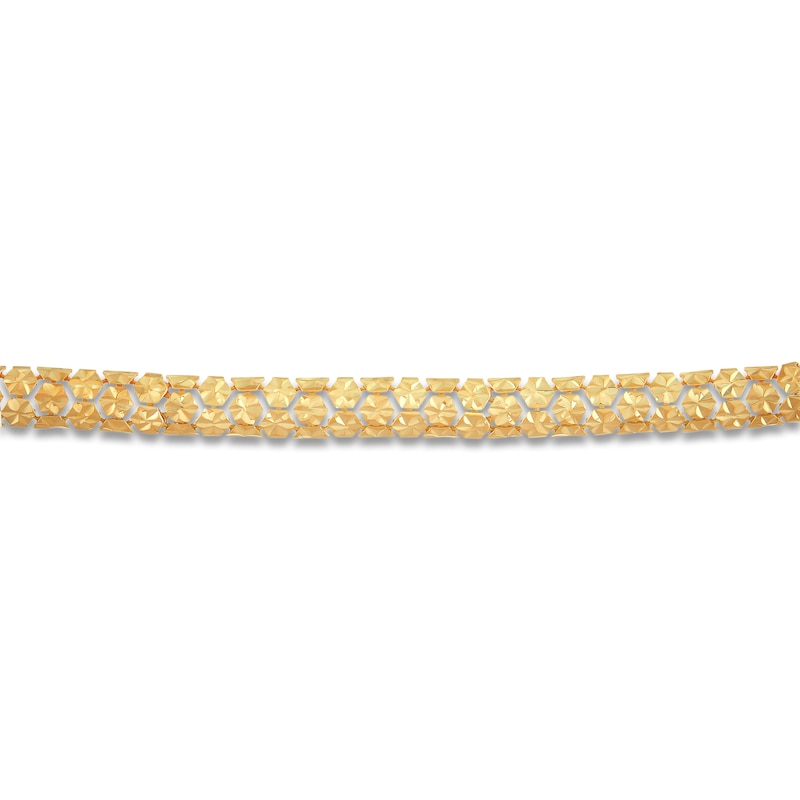 Italia D'Oro Diamond-Cut Snake Bracelet 14K Yellow Gold