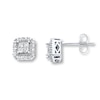 Thumbnail Image 0 of Diamond Earrings 1/4 ct tw Princess/Round 10K White Gold